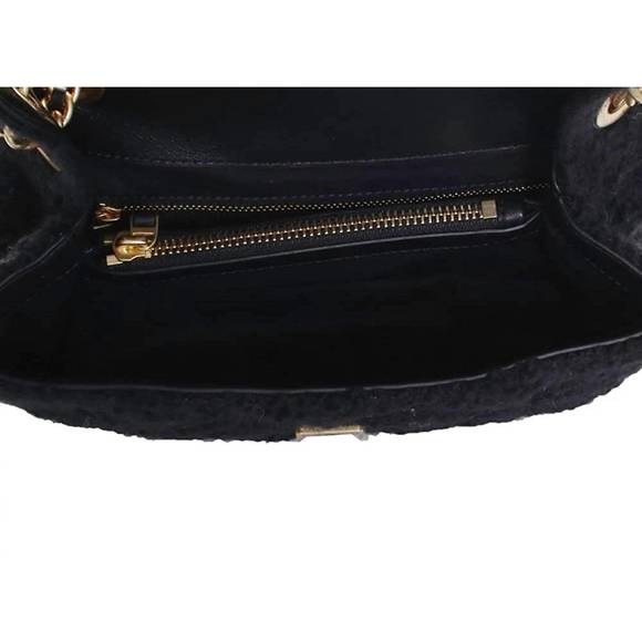 NEW TORY BURCH women's fleming soft boucle small convertible shoulder bag in bla - Picture 4 of 4